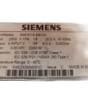 SIEMENS 6SE3018-8BC00