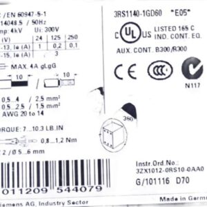 SIEMENS 3RS1140-1GD60