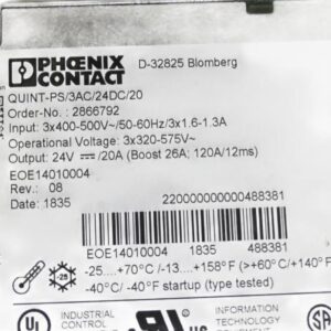 PHOENIX CONTACT QUINT-PS/ 3AC/24DC/20
