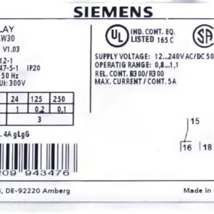 SIEMENS 3RP2505-1AW30