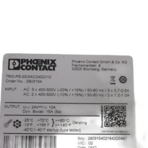 PHOENIX CONTACT TRIO-PS-2G/3AC/24DC/10