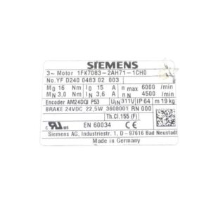 SIEMENS 1FK7083-2AH71-1CH0